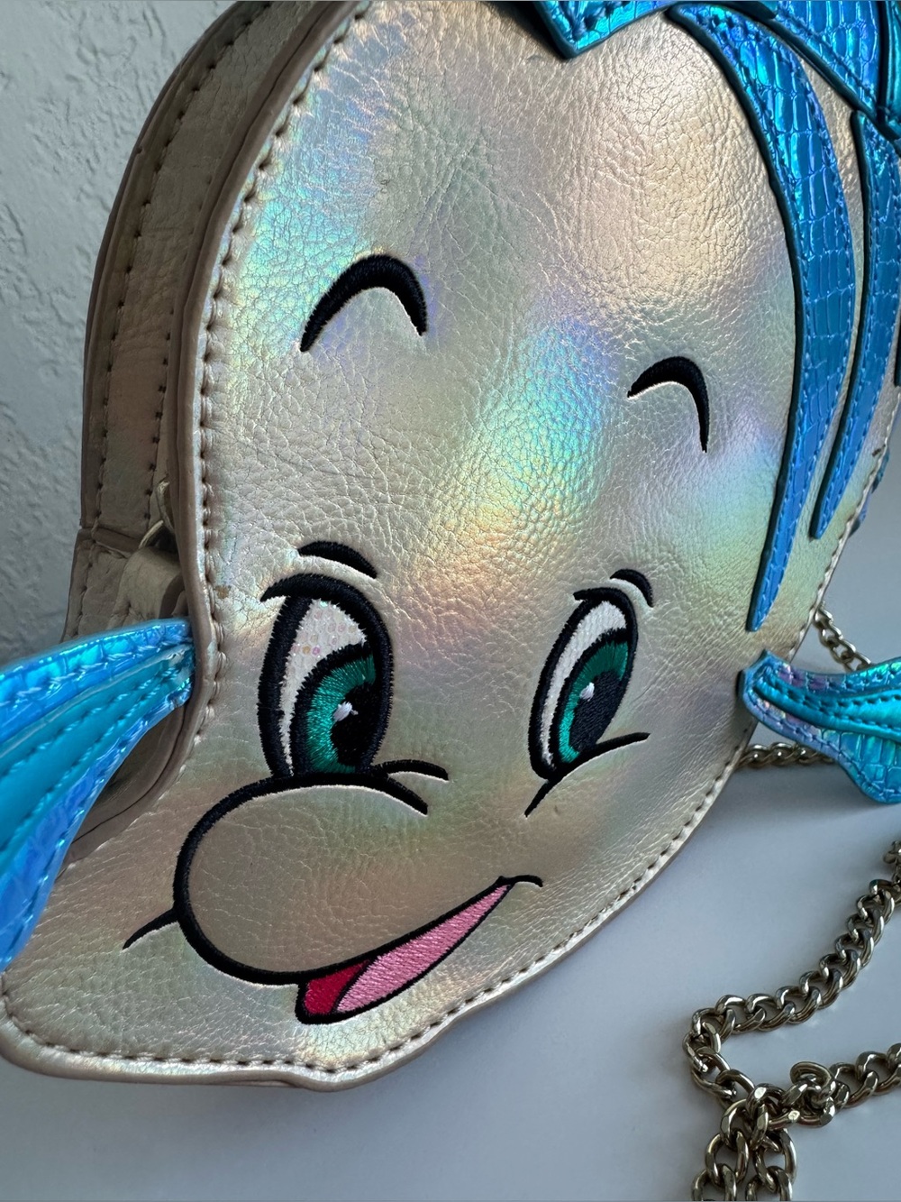 Danielle Nicole Flounder The Little Mermaid Holographic Crossbody Bag - Picture 2 of 15